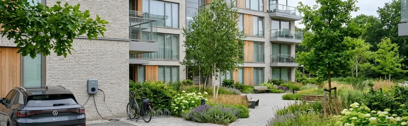 Elektrische laadpaal bij appartementencomplex van een VvE, relevant voor ERE-certificaten VvE