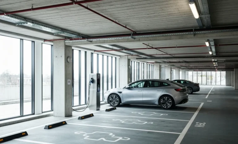 Laadpaal geplaatst bij parkeerplaats in ondergrondse garage van een VvE-appartementencomplex