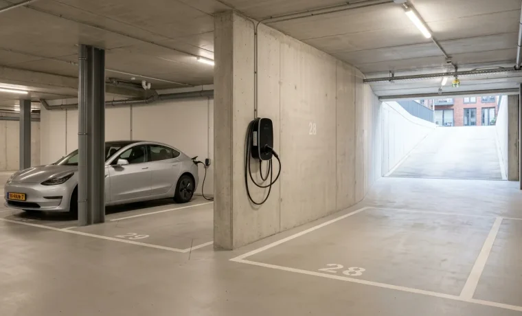 Laadpaal in parkeergarage van appartementencomplex, relevant voor jurisprudentie laadpaal VvE