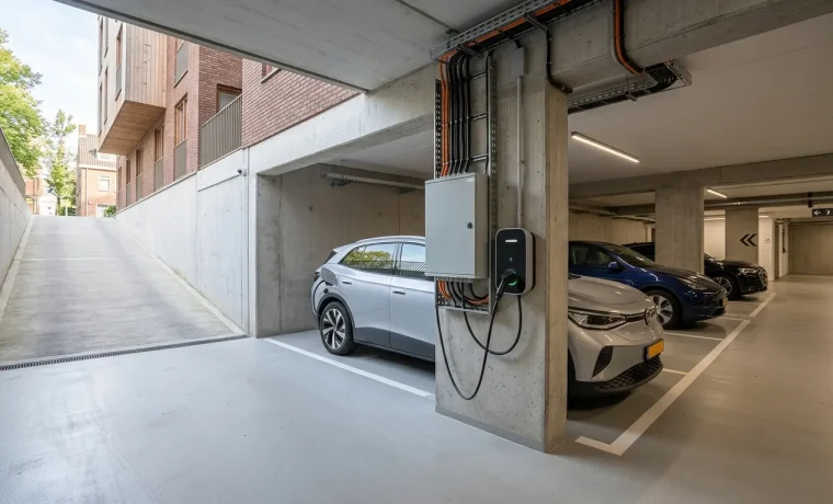 Laadpaal plaatsen bij elektrische auto in parkeergarage van appartementengebouw zonder netverzwaring